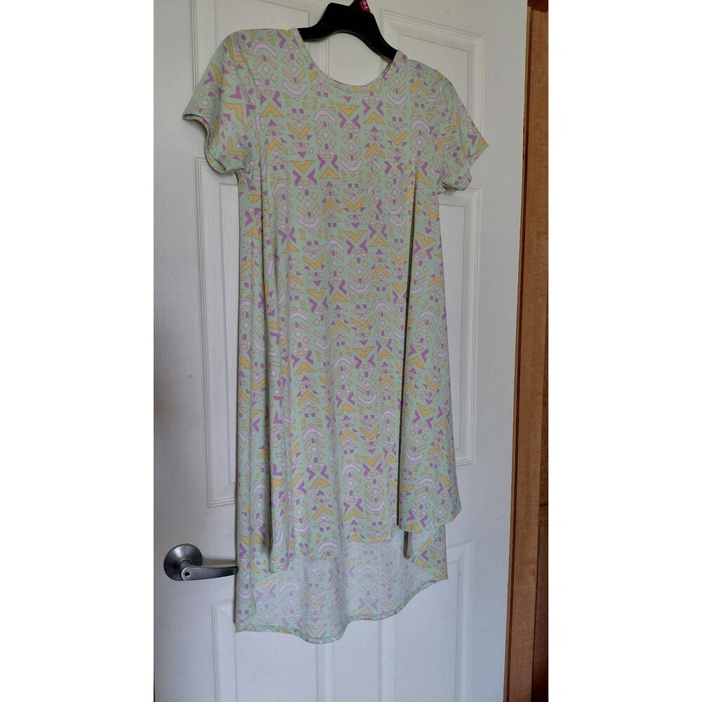 LuLaRoe Carly  high Low Patterned Short Sleeve Dress